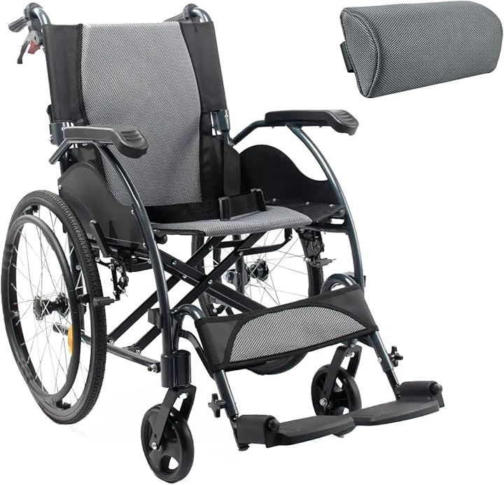 車椅子 自走式 折りたたみ 軽量 コンパクト 車いす 腰サポート 背折れ アルミ製 ペダル板の高さ調節 ノーパンクタイヤ 安全ベルト サイドガード 介護 室内室外(グレーとブラック)