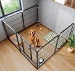 ペットサークル 犬 ペットフェンス サークルケージ ドア付き 室内 屋外 置くだけ 柵 自立 ケージ 小型犬 セットドア付 6枚 接続式 簡単組み立て 工具不要 折りたたみ 犬用 広げる レイアウト自