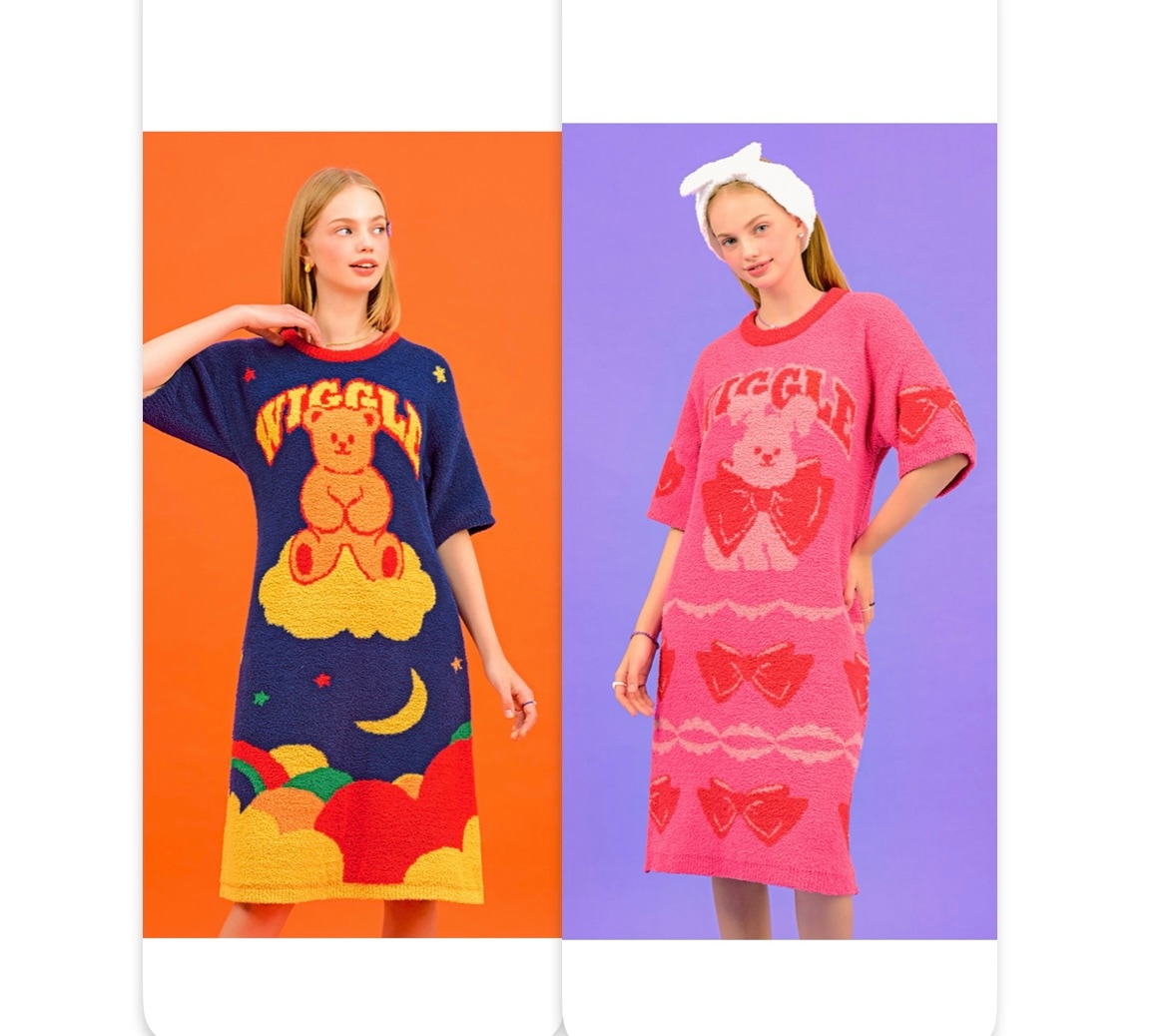 wiggle wiggle パジャマ ワンピース Dreaming Wiggle Bear Wiggle bear) 暖かい 睡眠 ホームウェア パジャマ ワンピース