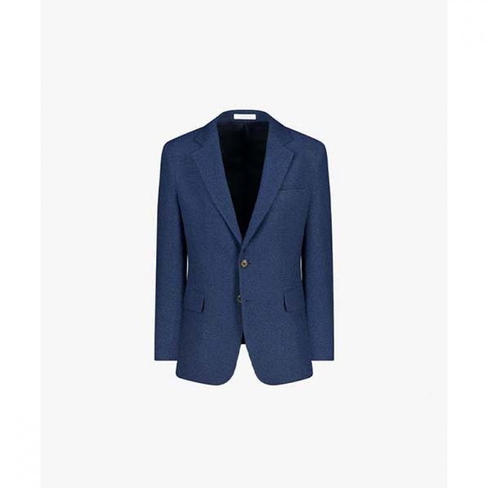 [リバークラッシュ] LKS24314ブルーセミフィットノッチドラペルツーボタンジャケット