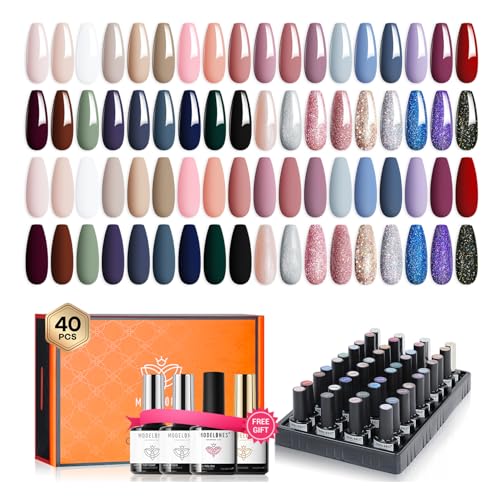 Modelones カラージェル ジェルネイル 36色セット ジェルネイルポリッシュ カラージェル カラージェル セット トップコート ベースコート プライマー ジェルネイルキット ピンク 蓝 粉 棕