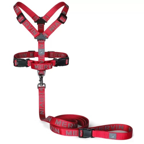 マービンペット犬ハーネスリーッシュセットMレッドペット犬子犬散歩安全な便利な用品