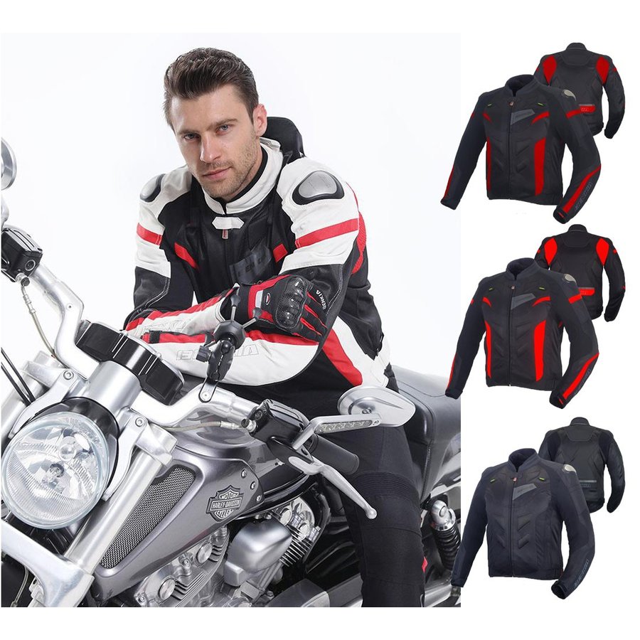 バイクジャケット メンズ メッシュ 春夏秋　ライダースジャケット ライディング レーシング ジャケッ