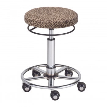 サロン向け スターカッティングチェア ブラックキャスター ヒョウ柄 63001 21,118円