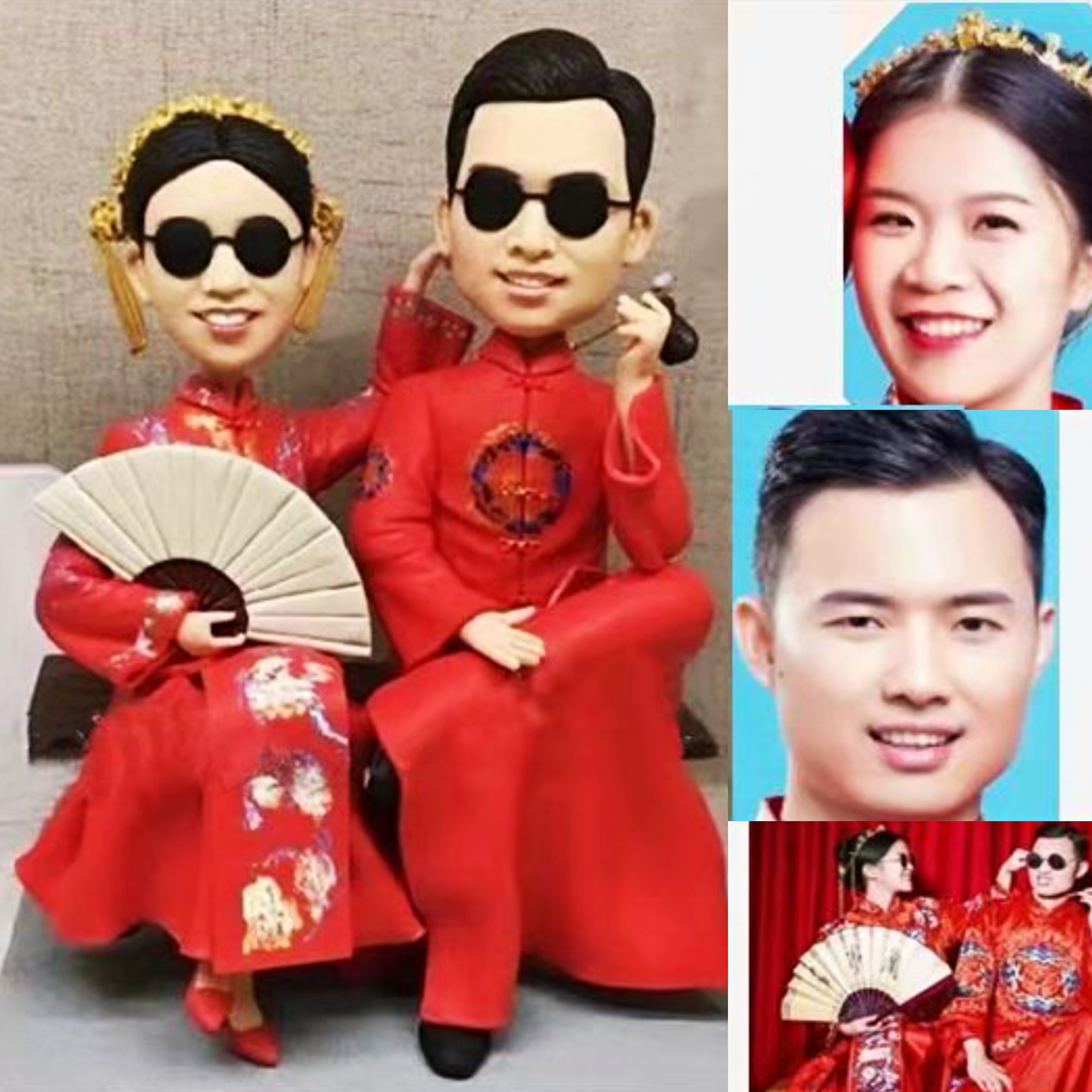 【オーダーメイド】3D肖像画 似顔絵 人形 フィギュア 結婚祝い 周年記念日 カップル 彼氏 彼女 夫婦 両親 贈呈品 記念品
