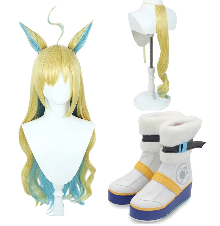 コスプレ靴ネオユニヴァースウィッグ耳しっぽ付きウマ娘プリティーダービーブーツ下駄シューズ長靴コスプレクリスマスハロウィン
