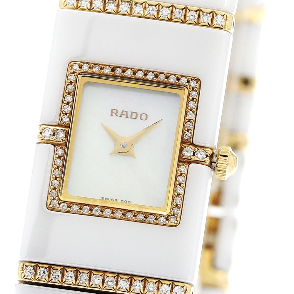 ラドー RADO 963.0426.3 ダイヤスター セラミックxK18YG ダイヤ クォーツ レディース _896076【中古】