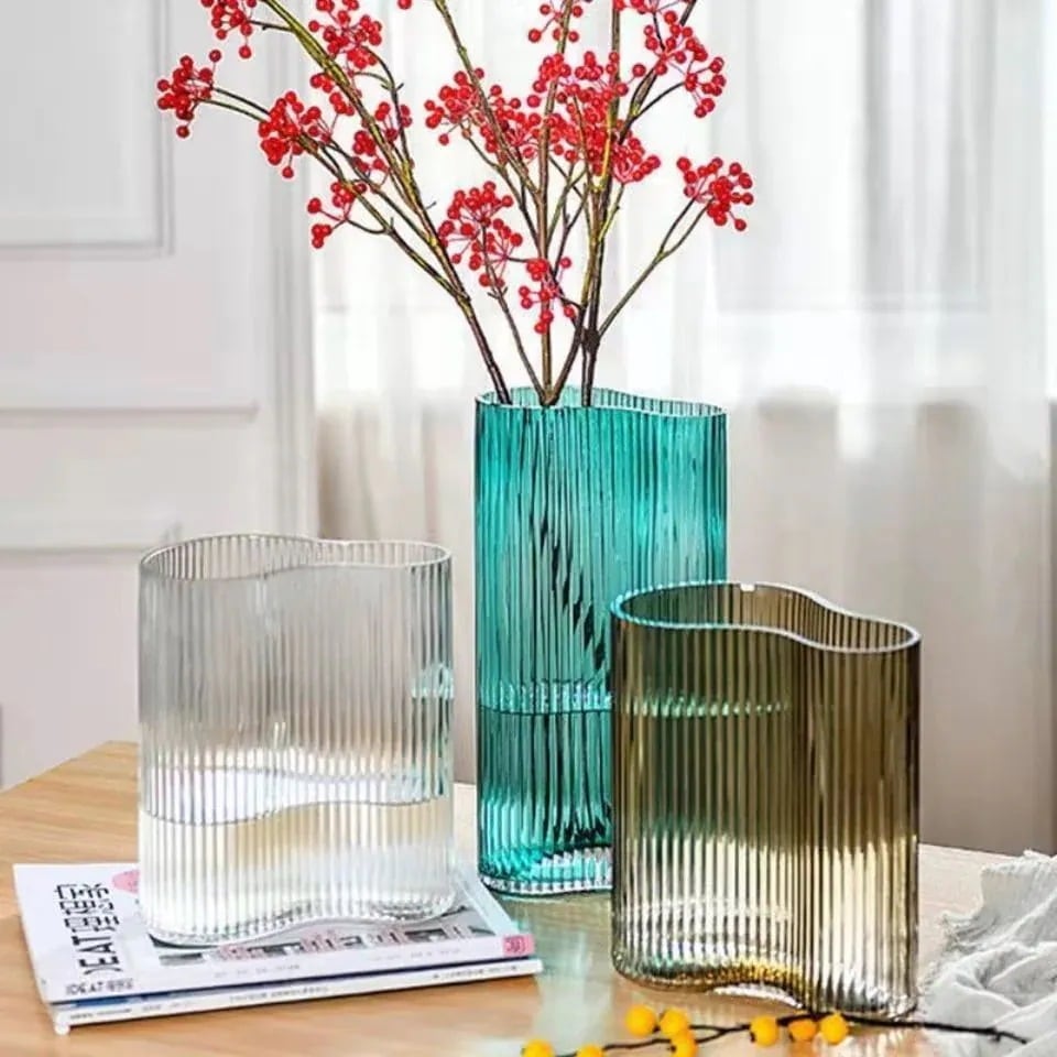 【20点セット】【送料無料】北欧シンプル透明ガラス花瓶リビングテレビキャビネット生け花水養花器モデルルームリビング置物装飾