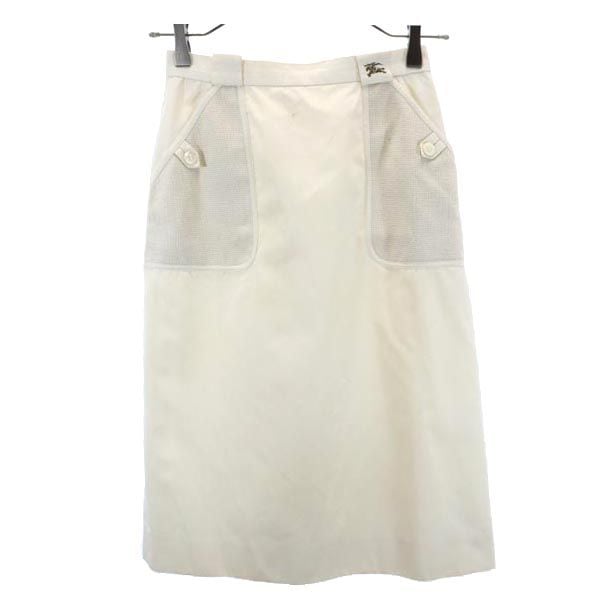 バーバリーズ 90s ミディ丈 タイトスカート アイボリー Burberrys レディース