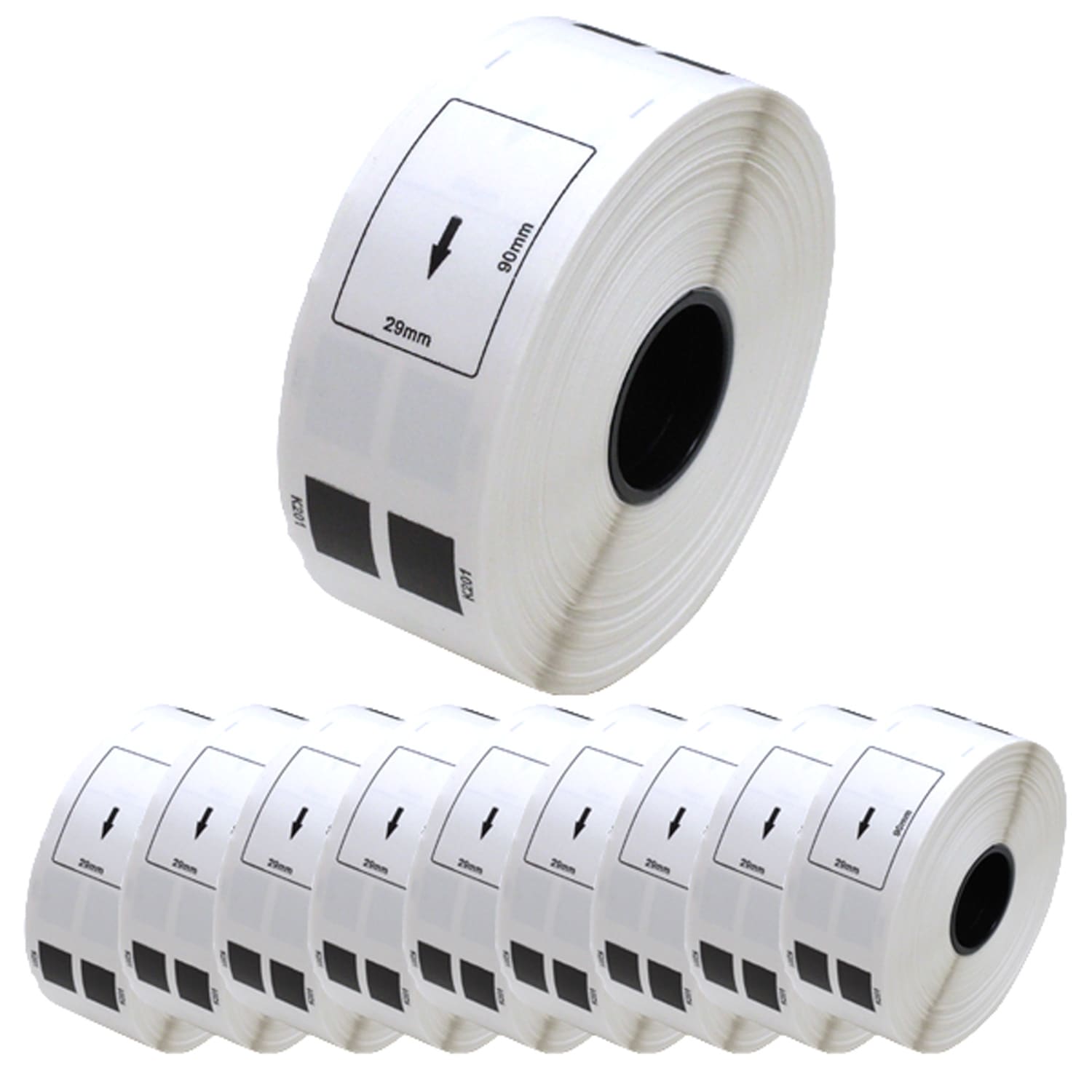 ブラザー用 ピータッチ DKプレカットラベル (感熱紙) DK-1201 互換品 宛名ラベル 白 29mm×90mm 400枚入り 10個セット