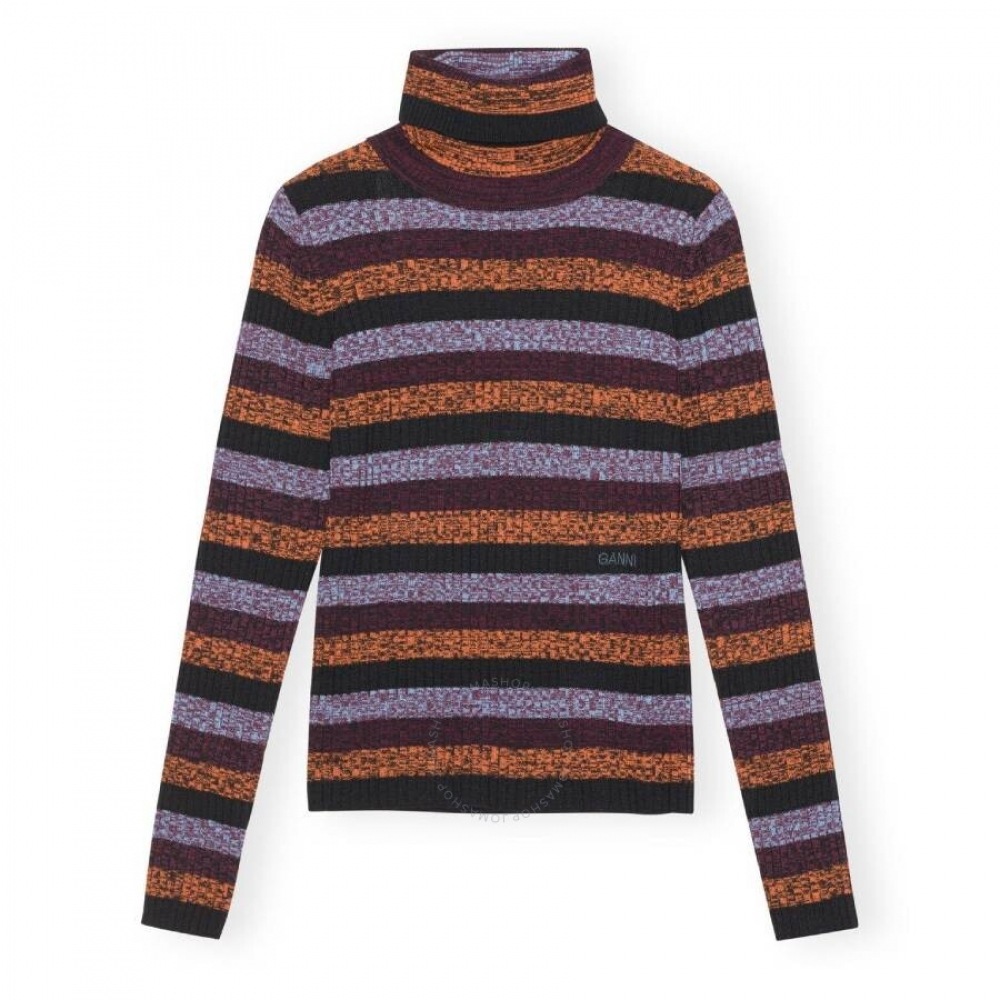 Ganni メリノリブオープンバックスプレーハイネックジャンパー K2038-999