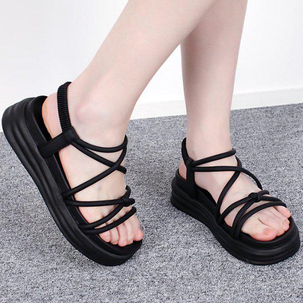 シューズ クッション 厚底 ダブルストラップ 女性 レディース 夏 サンダル スリッパ 5cm sjsw s05_P400623244