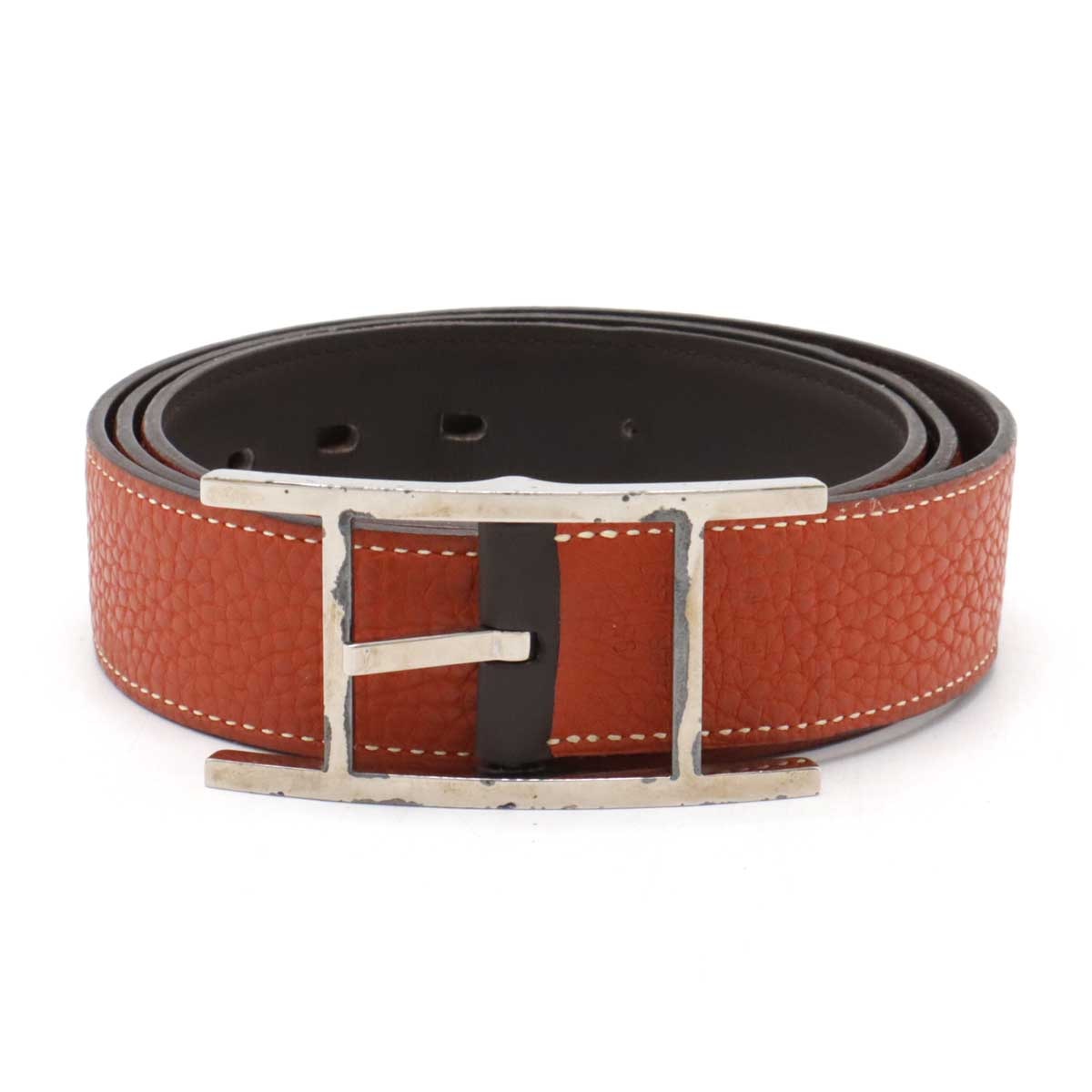 アピ3 ベルト リバーシブル トリヨンクレマンス ヴォースイフト レザー テラコッタ 赤茶 ダークブラウン シルバー金具 #95 P刻 22,052円