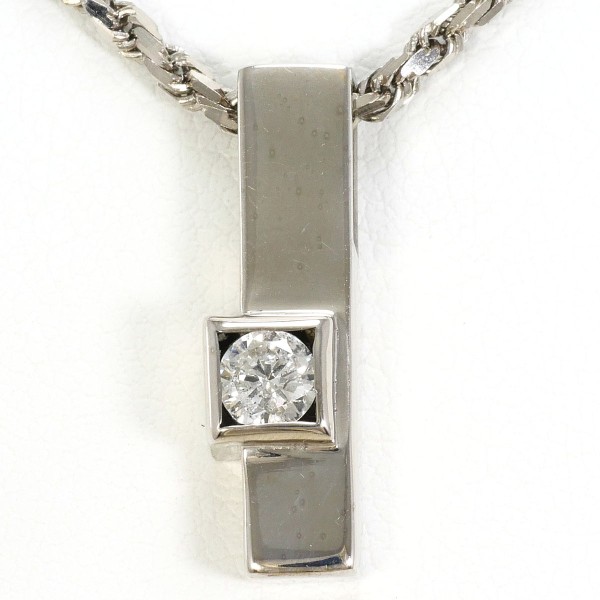 K18 18金 WG ホワイトゴールド ネックレス ダイヤ 0.23 鑑定書 ジュエリー 中古