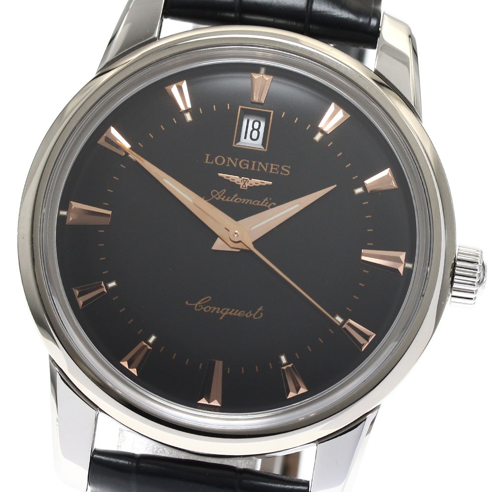 ロンジン LONGINES L1.645.4 コンクエスト ヘリテージ デイト 自動巻き メンズ 美品 箱・保証書付き_900136【中古】その他 ブランド腕時計
