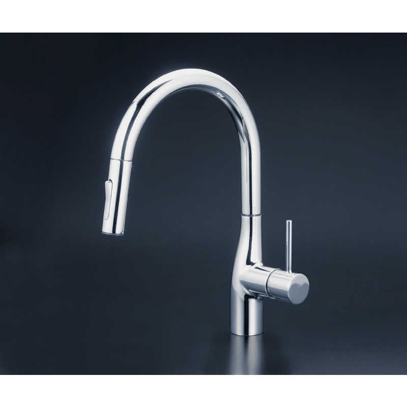 KVK　流し台用シングルレバー式シャワー付混合栓(撥水)　KM6061ECHS