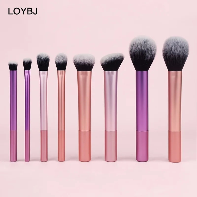 Loybj-プロのメイクブラシセット,パウダーファンデーション,チーク,コンシーラー,アイシャドウ,女性の美しさ,8個