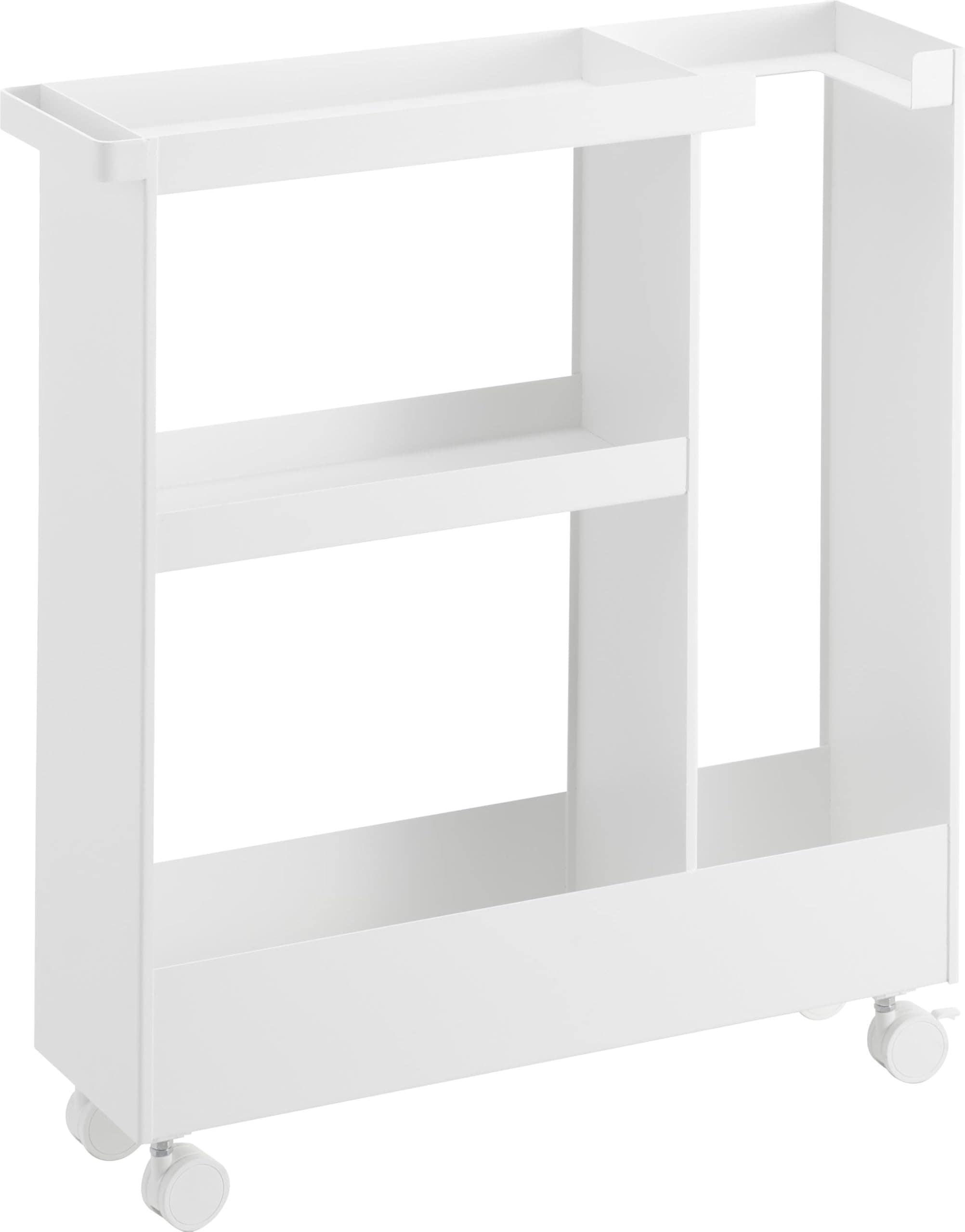 【完成品 キャスターのみ取り付け】 キャスター付き トイレ スリムワゴン 2段 ホワイト W13×D47.8×H55.5cm(キャスター含む) タワー tower トイレ収納 トイレラック 1802