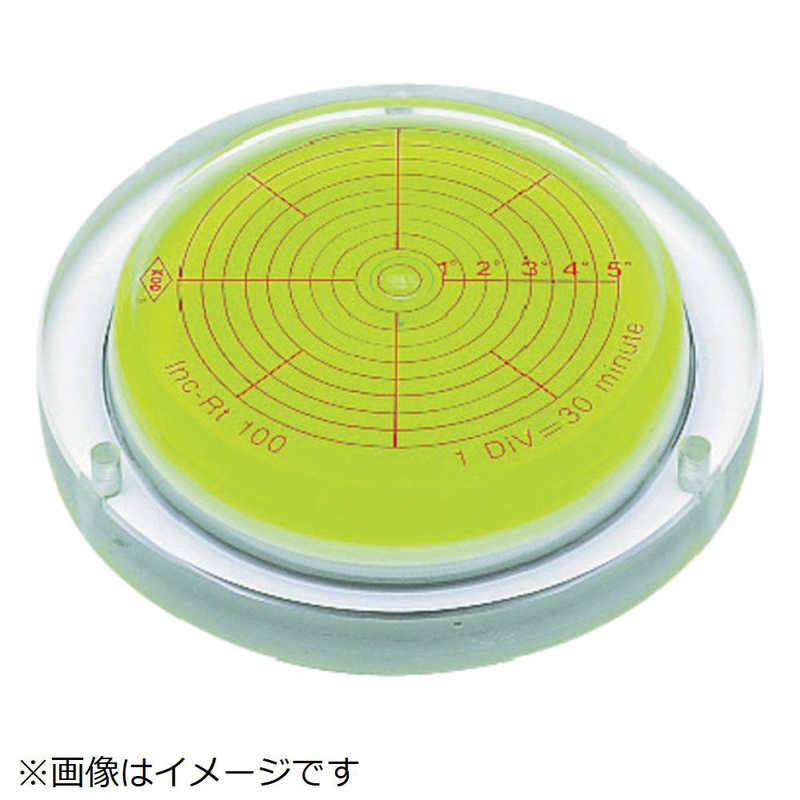 アカツキ製作所　取付穴付角度計付丸台型アイベル水平器　INCRT150