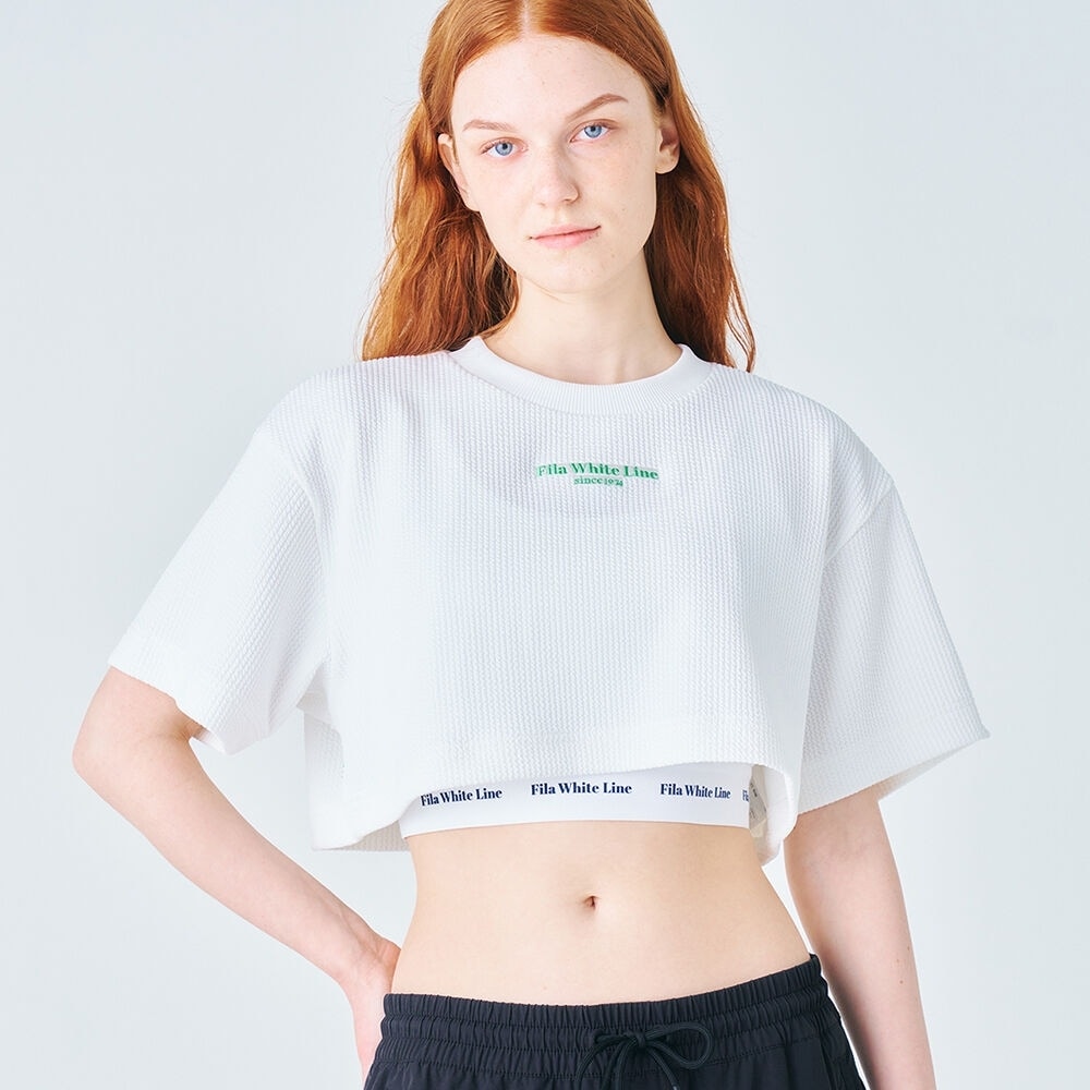 フィラテニスライフワッフルショートスリーブ Tシャツ_FS2RSF2364F_OWH