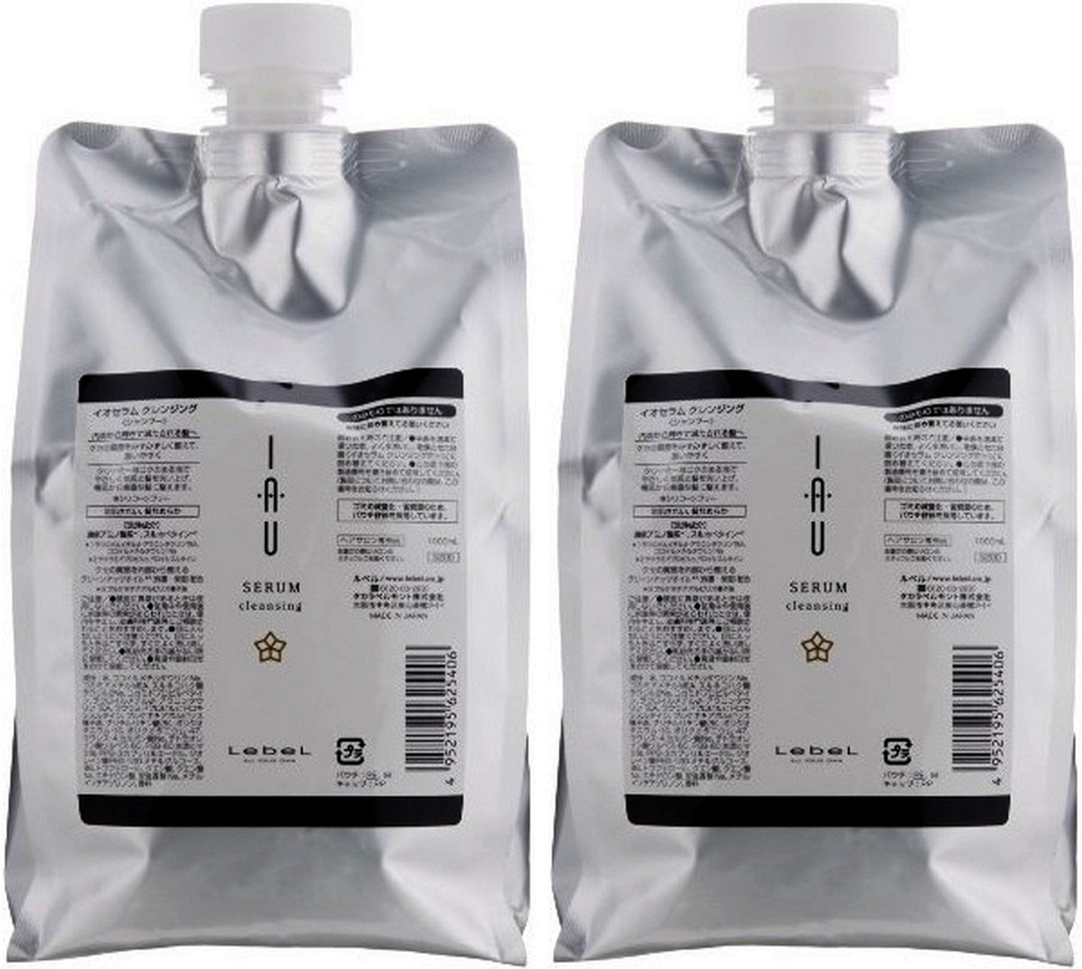 Qoo10最安値挑戦 ルベル イオ セラム クレンジング シャンプー 1000mL ×2個セット 詰め替え用 業務用 Lebel iau SERUM
