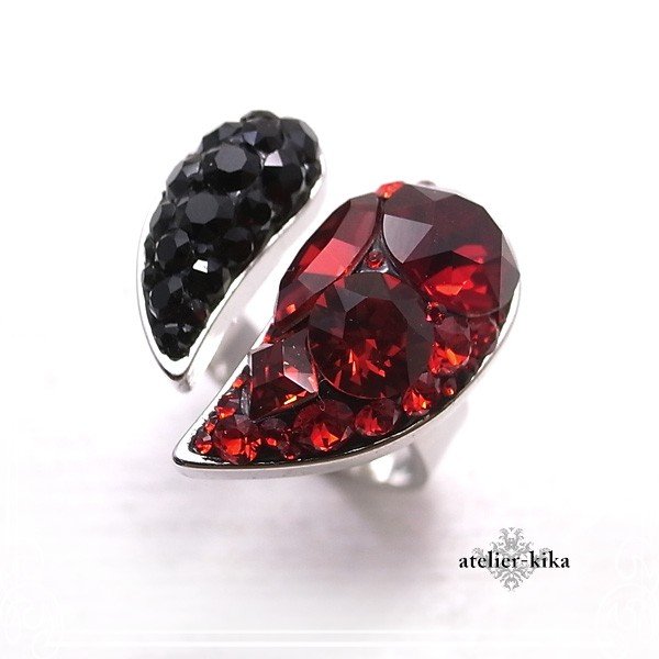 ビジューハートリング スワロフスキー 15号 指輪 きらきら デコレーション ジュエルデコ atelier-kika [ アトリエキカ ]