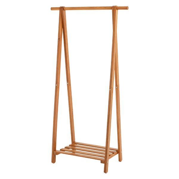 ハンガーラック 約幅幅80×奥行41×高さ150cm ライトブラウン 木製 棚付き 組立品 ベッドルーム 寝室 リビング