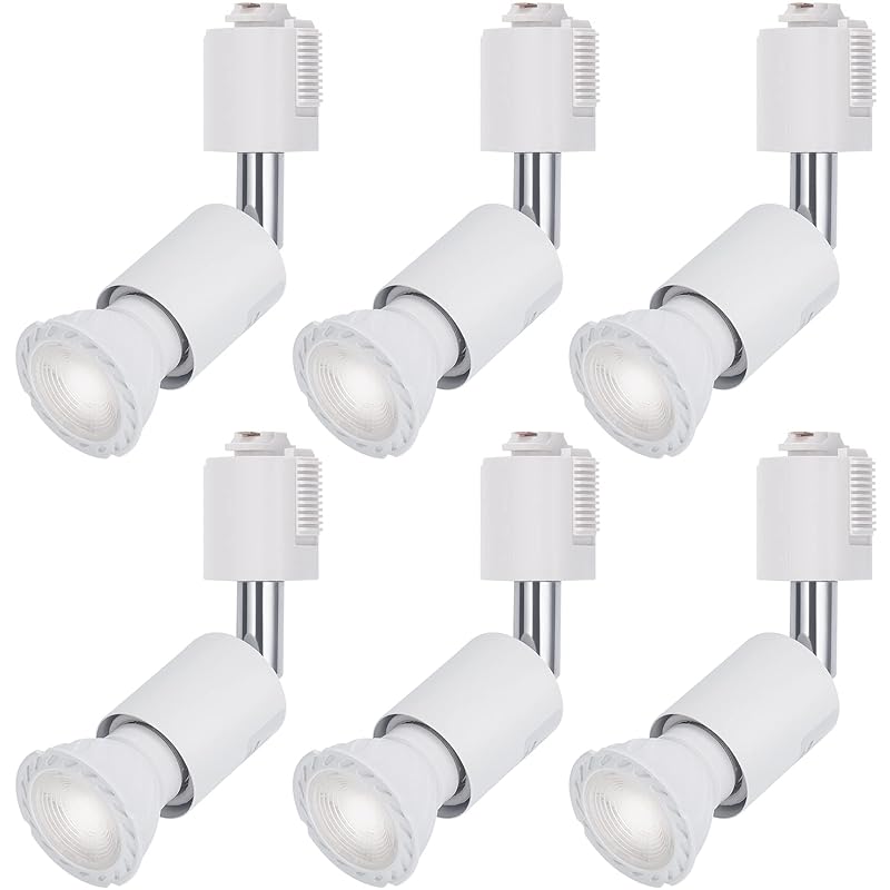 DiCUNO ダクトレール用スポットライト E26口金 LED電球付き 5W 50W相当 昼白色 ライティングバー用スポットライト高演色性 Ra98 ダクトレール用器具 ホワイト 広配光 非調光 6個