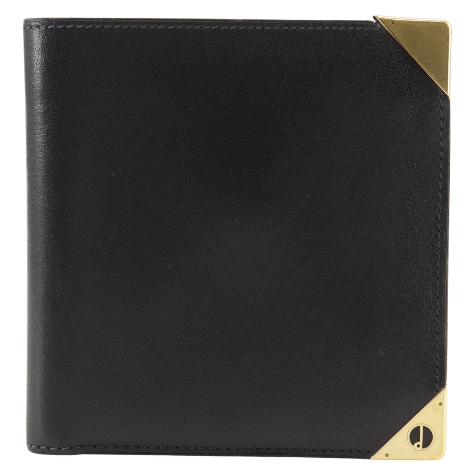 二つ折り財布 レザー 黒 メンズ 中古品