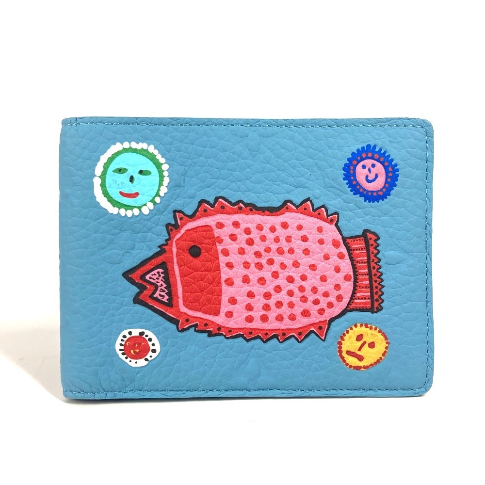 2つ折り財布 M82087 ポルトフォイユ ミュルティプル 草間彌生 LV×YK コンパクトウォレット 札入れ トリヨンレザー ブルー