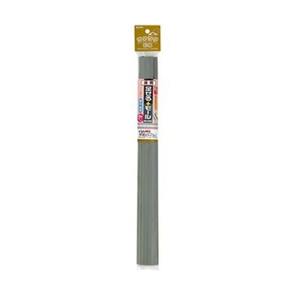 (まとめ)ELPA 足せるモール 床用0号40cm テープ付 グレー PSM-U040P3(GY)1パック(3本)(×10セット)
