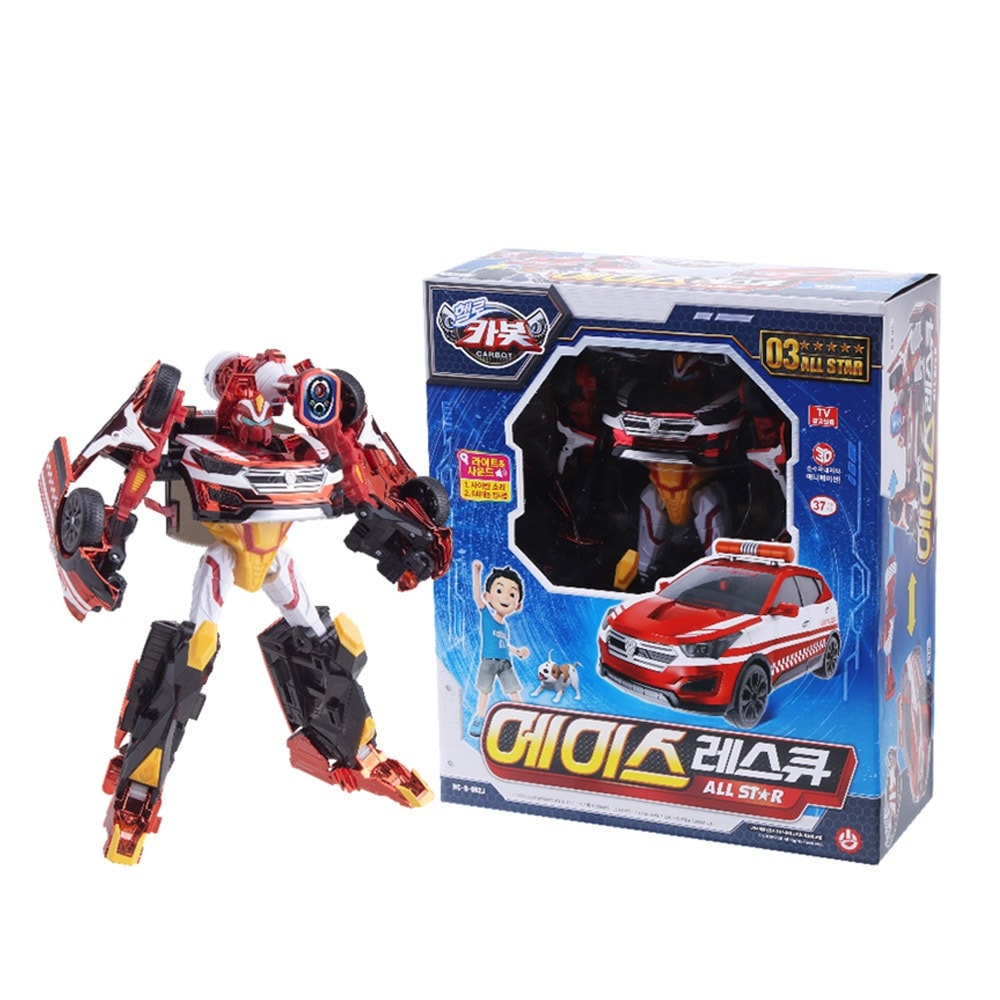 ハローカーボット/エースレスキュー/オールスター/エース/救急車/自動車変身/変身ロボット/サウンド/ライト/ALL STAR/2024/新型/正品ロボット