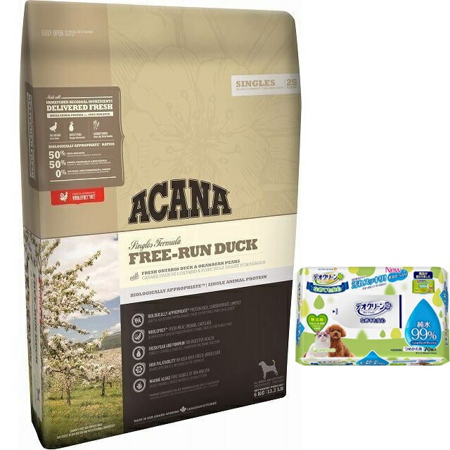 【正規品】アカナ フリーランダック 6kg 【デオクリーン付】