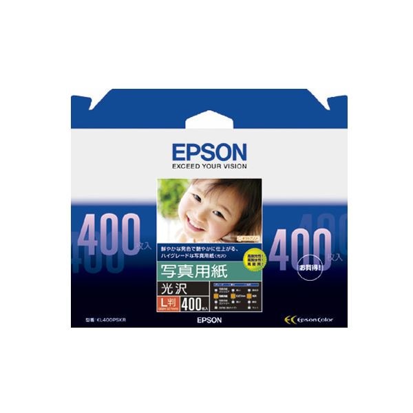 (まとめ) エプソン EPSON 写真用紙(光沢) L判 KL400PSKR 1箱（400枚） (×5セット)