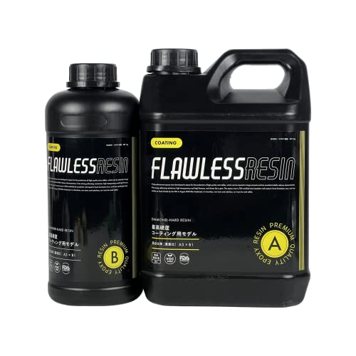 フローレスレジン 最高硬度コーティング用エポキシ樹脂 速硬化タイプ 2液性レジン液 レジンテーブルトップコートエポキシレジンフロア小物製作etc 各種DIY用(4kg)