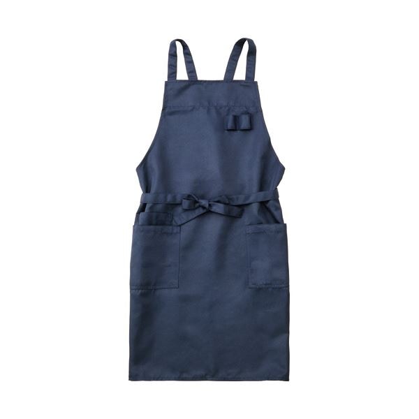 （まとめ） エージェントワンエプロン ネイビー 1枚 [x3セット]