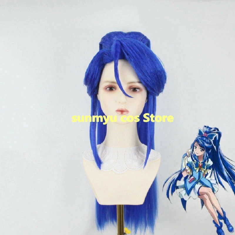 Yes！プリキュア5 GoGo！水無月 かれん キュアアクア ブルー ウィッグ　コスプレ　かつら