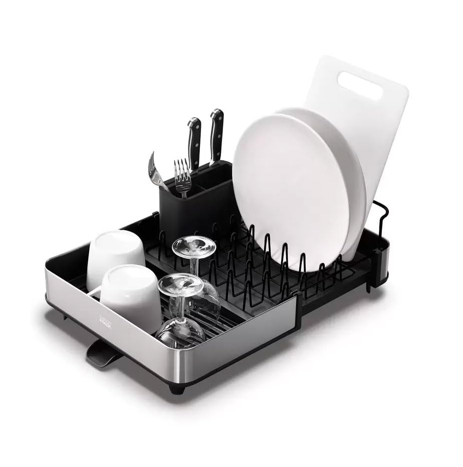 JOSEPH JOSEPH 食器用水切りラック エクステンドスチール ブラック 伸縮タイプ ディッシュラック EXTEND STEEL DISH RACK ジョセフジョセフ [並行輸入品]