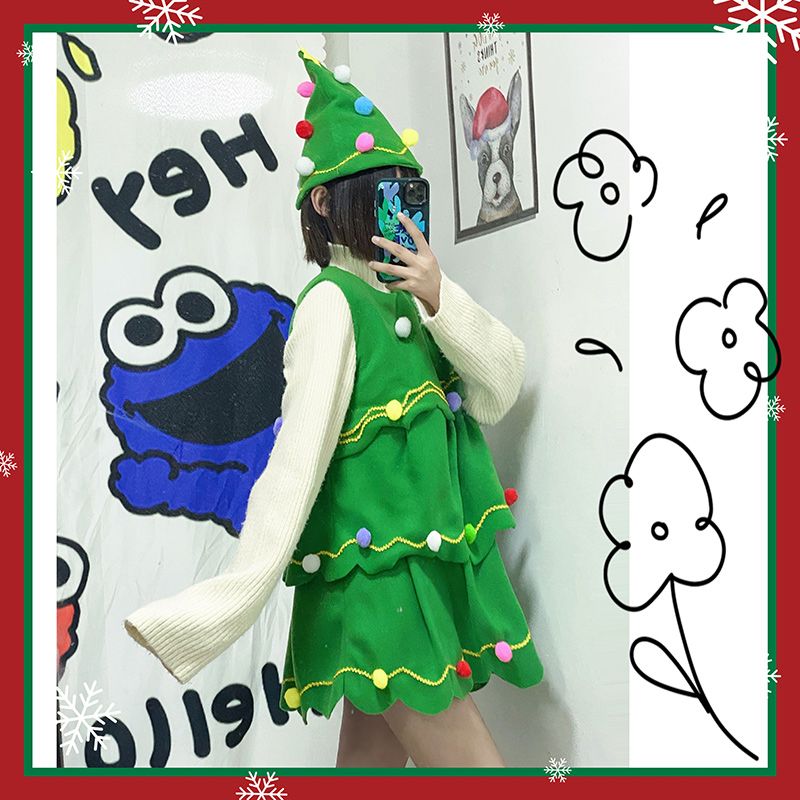 子供用クリスマスツリーコスチューム クリスマス衣装 女の子 ベビーコス 服 クリスマス コスプレクリスマス服
