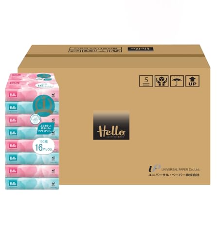 【ケース販売】ハロー ソフトパックティシュペーパー 300枚(150組) 16個 x 6パック 5215
