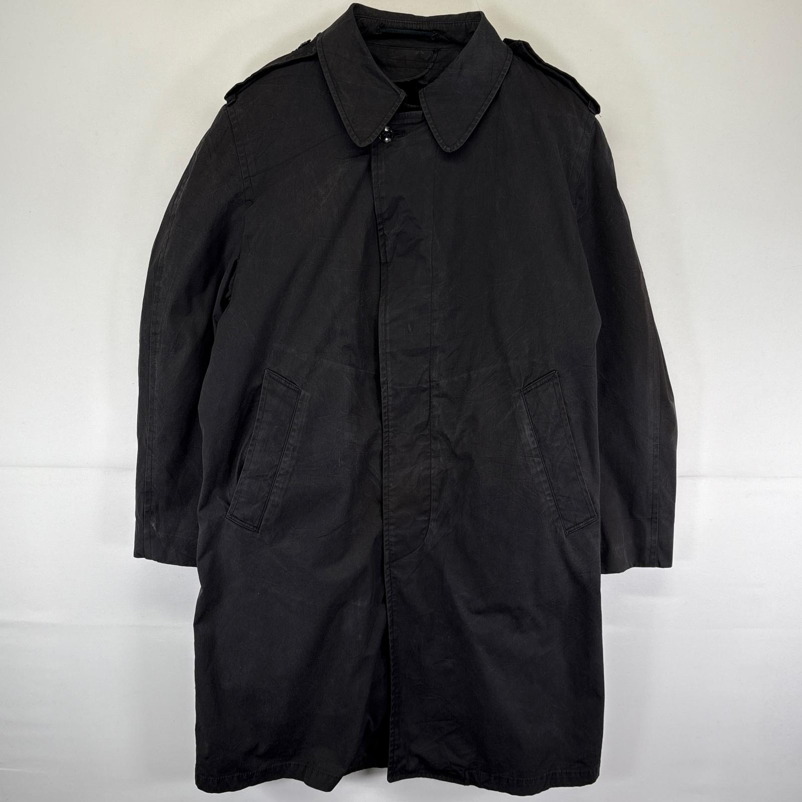 古着 80s/80年代 ヴィンテージ ミリタリー ステンカラーコート ロングコートジャケット ライナー付き 米軍実物 1981年 38S ブラック メンズ