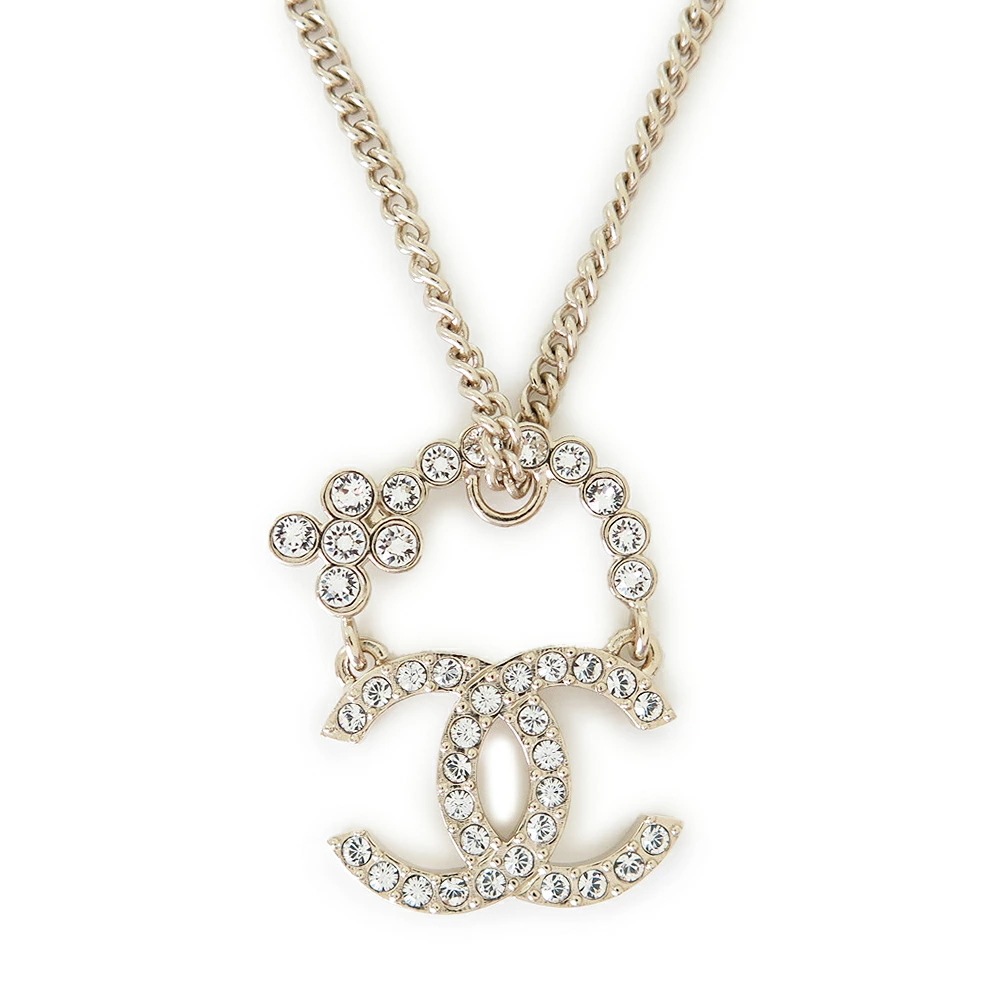ネックレス レディース ABB295 B13554 ペンダント アクセサリー CCマーク ラインストーン ライトゴールド
