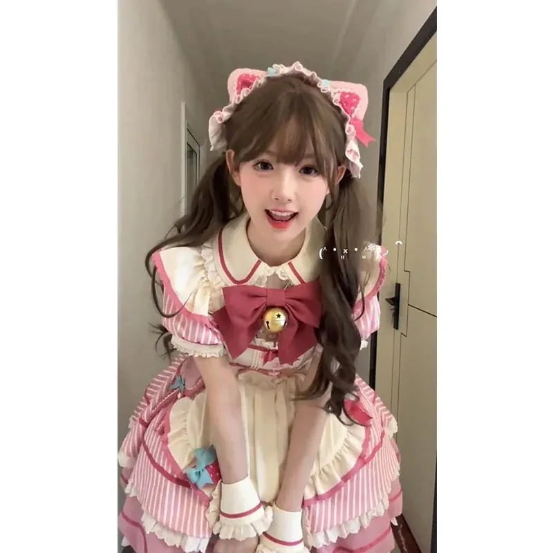 ピンクバドスカートロリータopチャンチンロープリンセスドレス