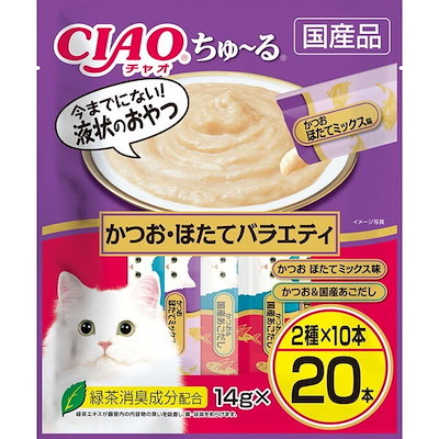 他サイト： CIAO ちゅ～る 20本 かつおほたてバラエティの商品画像