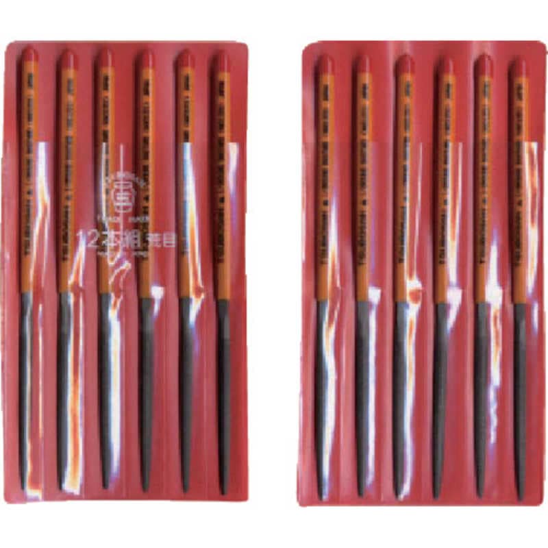 ツボサン　組ヤスリ 12本組 半丸 荒目　HA01201