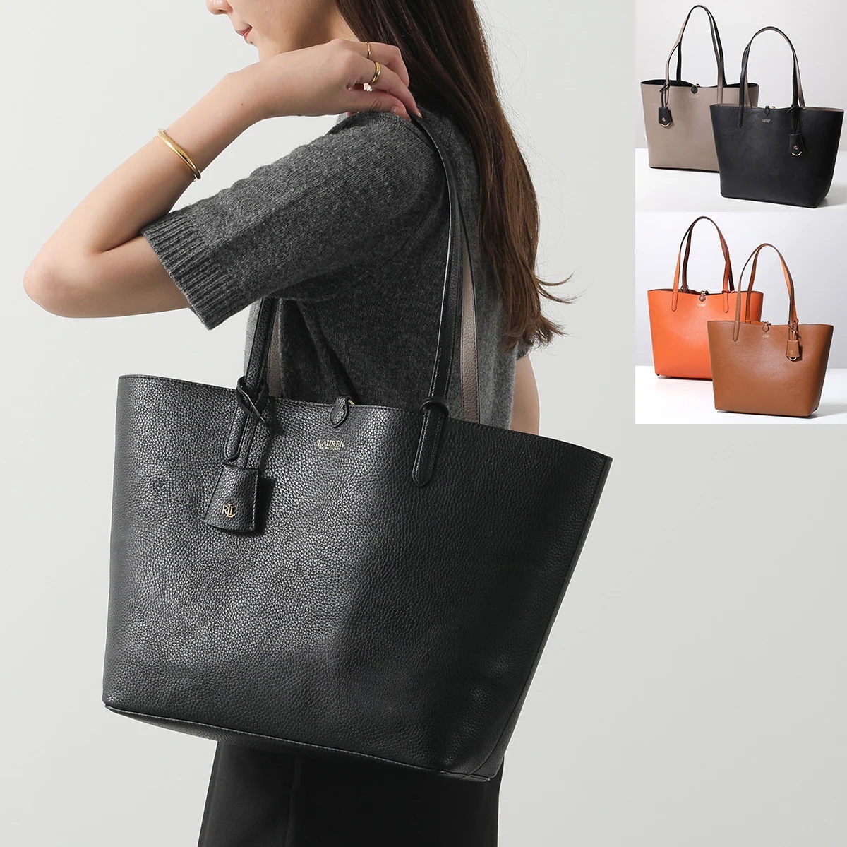 Lauren Ralph Lauren ローレンラルフローレン トートバッグ 431795329 レディース ポーチ付き リバーシブル 鞄 カラー2色