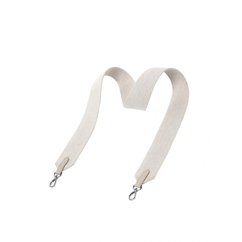 JOSEPH & STACEY 遊び心のあるワイド ウェビング ストラップ メランジ ベージュ