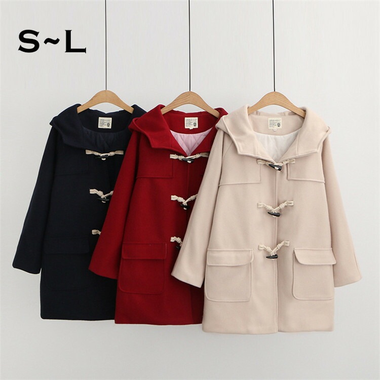 ダッフルコート レディース スクールコート 女子 フード付き ジャケット 中綿 かわいい シンプル アウター
