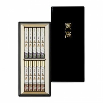 日本香堂 永寿 二種香（沈香永寿/伽羅永寿）塗箱短寸10入 22070