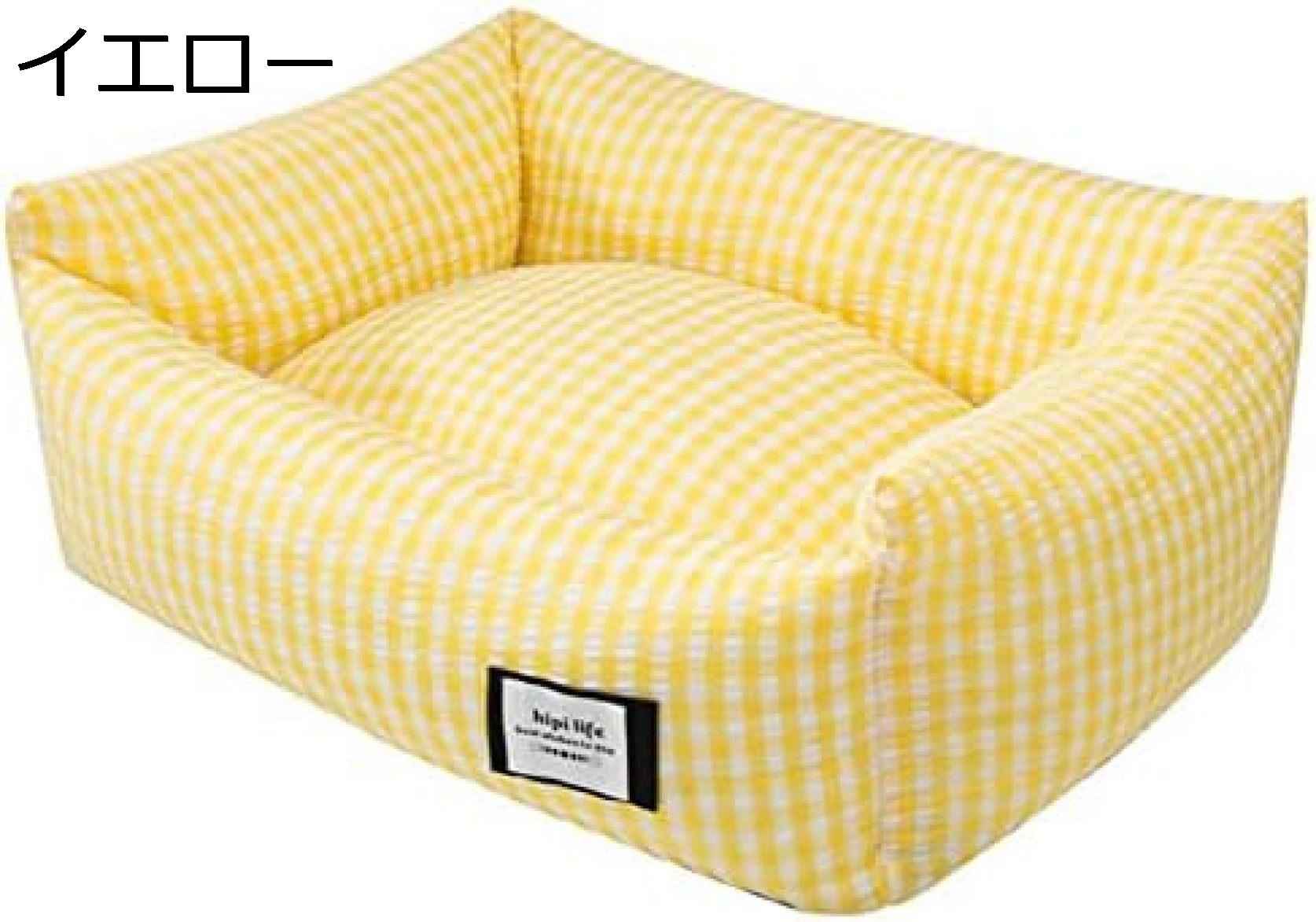 ペットベッド スクエア イエロー 45×35×CM 猫 子犬 小型犬 中型犬 大型犬 洗える かわいい 滑り止め 暖かい 丈夫 猫ベッド ぐっすり眠る ペット用品 耐噛み ペットハウス ペットクッ